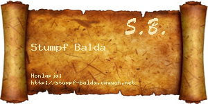 Stumpf Balda névjegykártya